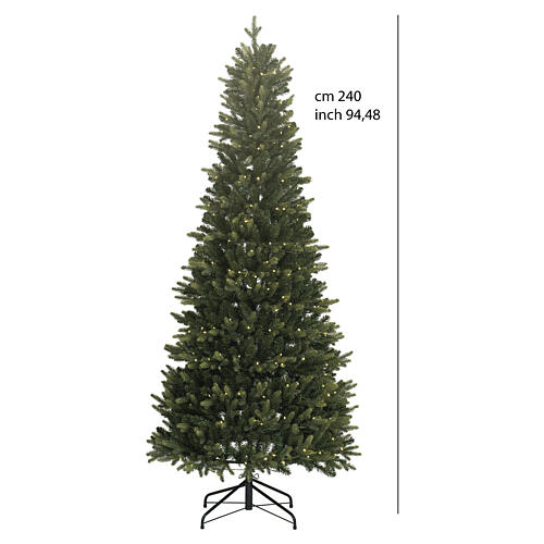 Árvore de Natal 240 cm POP-UP 500 LEDs branco quente jogos de luz modelo Peixes slim Poly 3