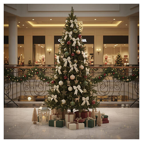 Árvore de Natal 240 cm POP-UP 500 LEDs branco quente jogos de luz modelo Peixes slim Poly 4