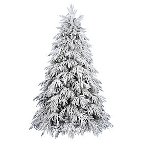 Albero Natale Crystal floccato realistico PE PVC 210 cm