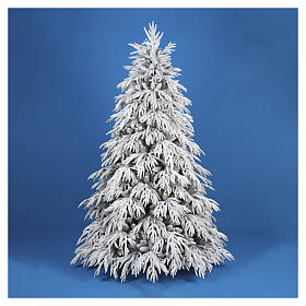 Albero Natale Crystal floccato realistico PE PVC 210 cm