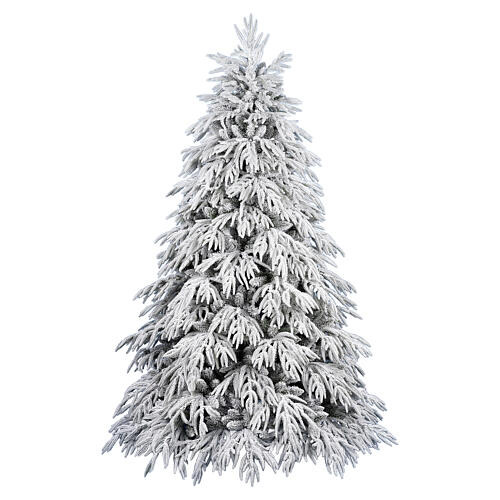 Albero Natale Crystal floccato realistico PE PVC 210 cm 1