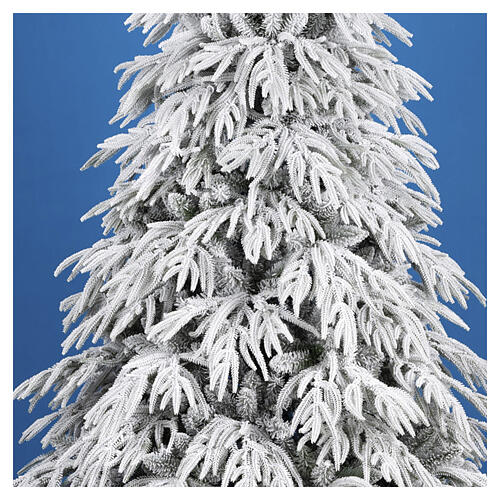Albero Natale Crystal floccato realistico PE PVC 210 cm 3