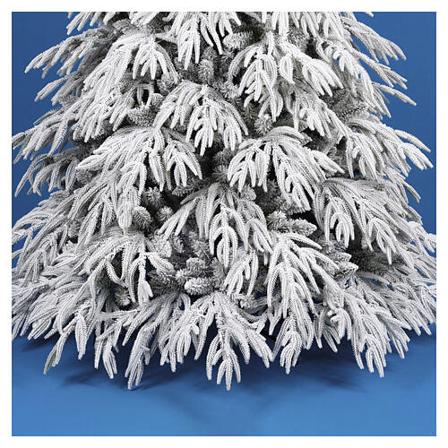 Albero Natale Crystal floccato realistico PE PVC 210 cm 4