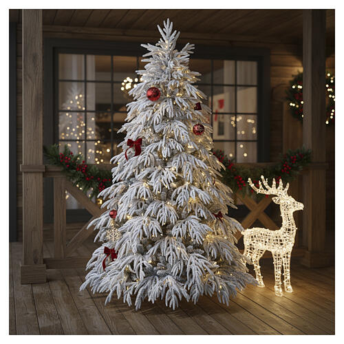 Choinka Crystal śnieżona, realistyczna, PE PVC, 210 cm 4