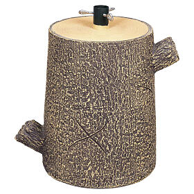 Christmas tree base, painted tree trunk with two branches, 12x8 in