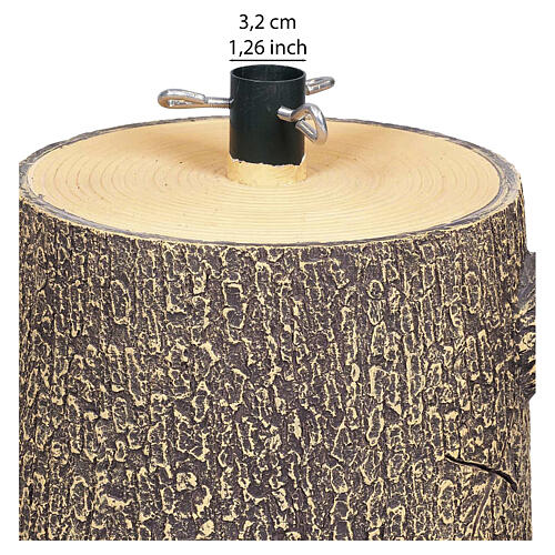 Christmas tree base, painted tree trunk with two branches, 12x8 in 5