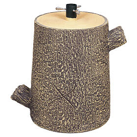 Base albero Natale tronco dipinto due rami 30x20 cm
