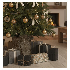 Base albero Natale tronco dipinto due rami 30x20 cm