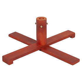 Base albero di Natale diam 43 cm per pinetti legno rosso dipinto