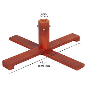 Base albero di Natale diam 43 cm per pinetti legno rosso dipinto