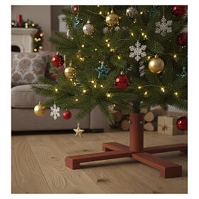 Base albero di Natale diam 43 cm per pinetti legno rosso dipinto