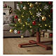 Base albero di Natale diam 43 cm per pinetti 120-150 cm legno rosso dipinto s2