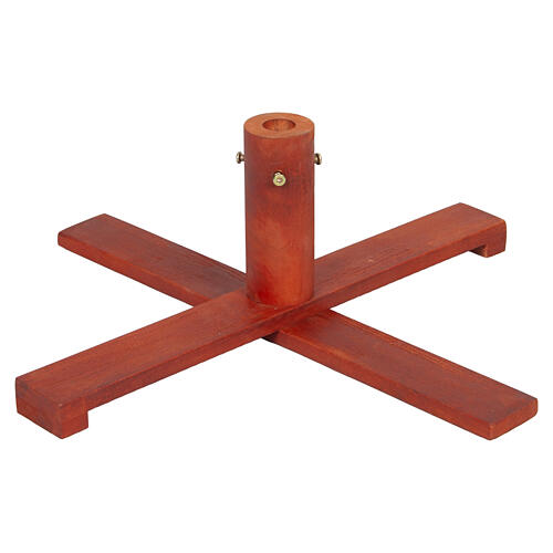 Ständer für künstlichen Weihnachtsbaum aus bemaltem Holz – Ø 60 cm, rot, für Bäume 180–210 cm 1