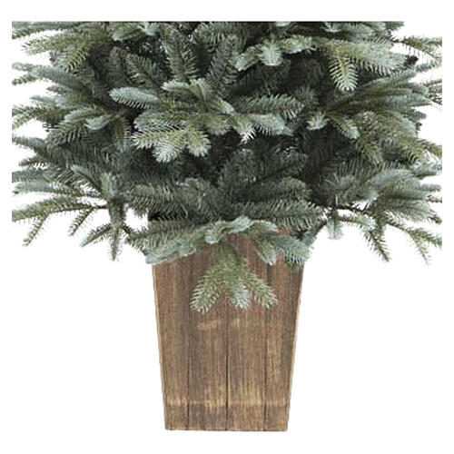 Silver-Green Christmas Tree in Mixed Wood Base PE 5