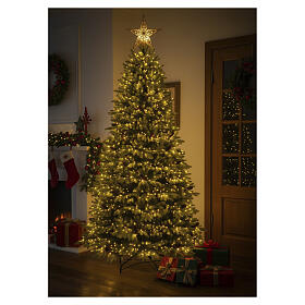 Green Lux prelit Christmas tree with 9000 LED lights and pinecones, 95 in