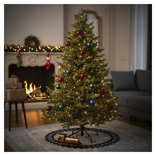 Árbol de Navidad West verde preiluminado 400 LED 210 cm poly regulador+temporizador 3