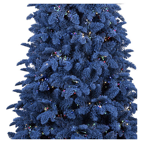 Künstlicher Weihnachtsbaum, Modell Ocean, beflockt, mit LED-Beleuchtung – 210 cm, blau, 320 LEDs, Materialmix Poly / PVC 6