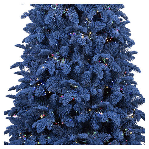 Albero Natale blu Ocean prelit 590 LED bianco caldo multicolor giochi luce 270 cm 2