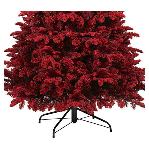 Árbol de Navidad Red 180 cm flocado rojo Poly Feel Real PVC slim 7