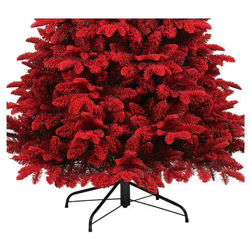 Árbol de Navidad Red 180 cm flocado rojo Poly Feel Real PVC slim 7