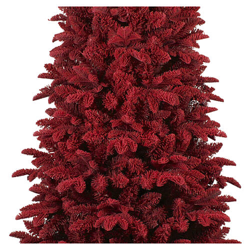 Albero di Natale Red 180 cm floccato rosso Poly Feel Real PVC slim 2