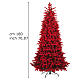 Albero di Natale Red 180 cm floccato rosso Poly Feel Real PVC slim s4