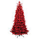 Slim red flocked Christmas tree, 85 in, Poly and PVC s1