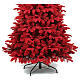 Slim red flocked Christmas tree, 85 in, Poly and PVC s6