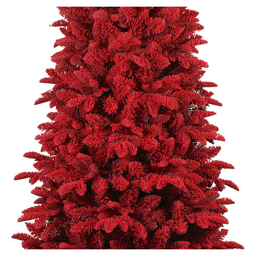 Árvore de Natal Red 210 cm Poly PVC flocado vermelho slim 5