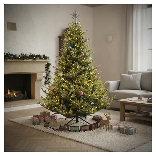 Yellowstone Christmas tree, prelit with 1000 warm white LED and light plays, 85 in, PVC and Poly 4