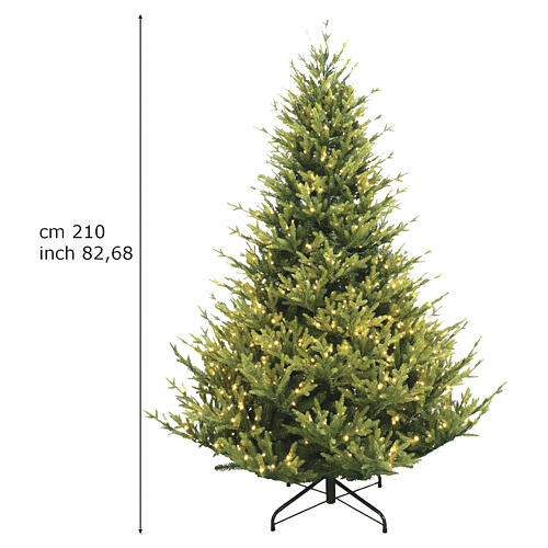 Sapin de Noël Yellowstone pré-éclairé 1000 LEDs blanc chaud jeux de lumière 210 cm PVC Poly 3
