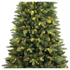 Albero di Natale Utah 210 cm 350 LED bianco caldo slim Poly verde