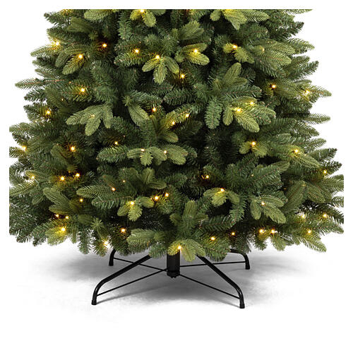 Albero di Natale Utah 210 cm 350 LED bianco caldo slim Poly verde 3