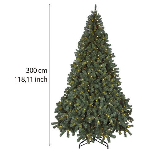 Albero di Natale Weisshorn 3 mt 800 LED bianco caldo PVC 3