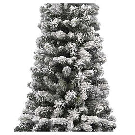 Árbol de Navidad pino flocado 120 cm maceta cuadrada poli y pvc