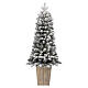 Albero di Natale pinetto floccato 120 cm vaso quadrato poly e pvc s1