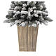 Albero di Natale pinetto floccato 120 cm vaso quadrato poly e pvc s3