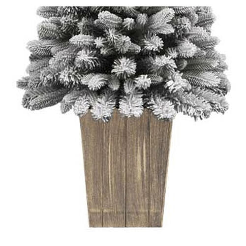 Pino navideño decorativo 150 cm verde flocado maceta cuadrada 3