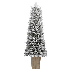 Pinetto natalizio decorativo 150 cm verde floccato vaso quadrato