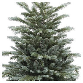 Silver green small Christmas tree with round pot, poly and PVC, 35 in