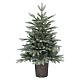 Silver green small Christmas tree with round pot, poly and PVC, 35 in s1