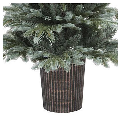 Sapin de Noël petite taille vert argenté 90 cm pot rond Poly PVC 3