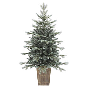 Albero di Natale pinetto verde argentato 120 cm vaso quadrato