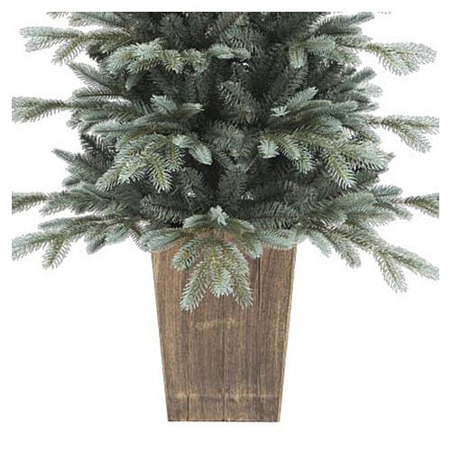 Albero di Natale pinetto verde argentato 120 cm vaso quadrato 3