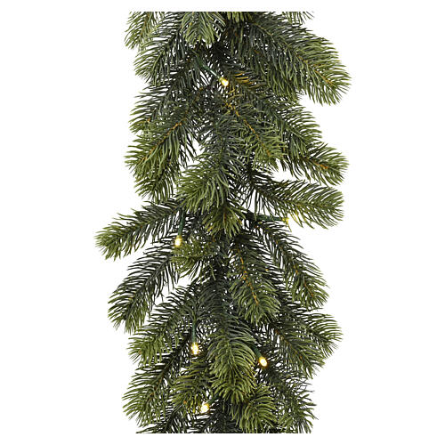 Fir-effect Christmas garland with 50 warm white LEDs, 105x12 in 4