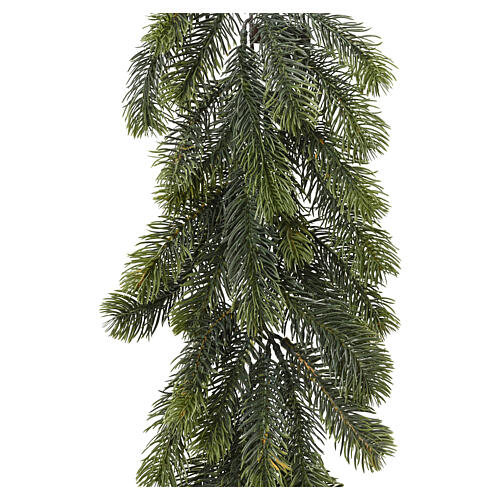 Guirnalda navideña efecto abeto con ramas colgantes verde 270x30 cm 4