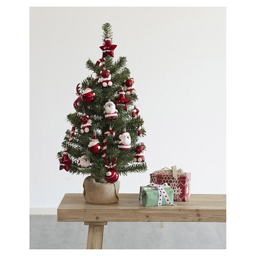 Mini decorated Christmas tree with 20 ornaments, 30x16 in 2