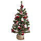Albero di Natale mini decorato con 20 addobbi natalizi 75x40 cm s1