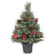 Árvore de Natal mini Cashmere com pinhas e bagas vermelhas 60x40 cm s1