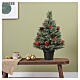 Árvore de Natal mini Cashmere com pinhas e bagas vermelhas 60x40 cm s2